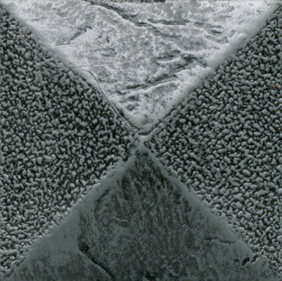 2x2 Armor  Patterned Metallic-Look Satin 3D-Geometric Pyramid Metal Tile Steel Gray