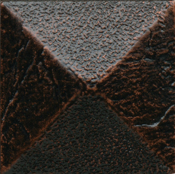 2x2 Armor  Patterned Metallic-Look Satin 3D-Geometric Pyramid Metal Tile Bronze Black