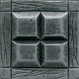 Steel Gray - 2x2 Armor Grid Patterned Metallic-Look Satin 3D-Geometric Square Metal Tile