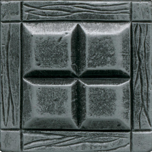 2x2 Armor Grid Patterned Metallic-Look Satin 3D-Geometric Square Metal Tile