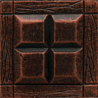 2x2 Armor Grid Patterned Metallic-Look Satin 3D-Geometric Square Metal Tile