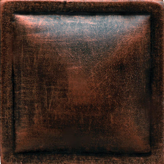 2x2 Armor  Patterned Metallic-Look Satin 3D-Geometric Metal Tile Copper Brown