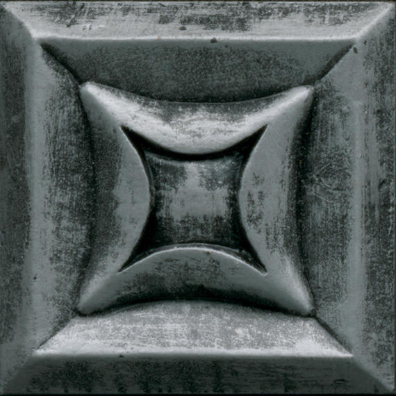 2x2 Armor Star  Natural Metallic-Look Satin 3D-Geometric Metal Tile Steel Gray