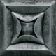 2x2 Armor Star  Natural Metallic-Look Satin 3D-Geometric Metal Tile Steel Gray