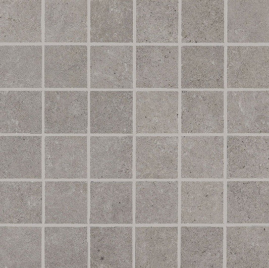 2x2 Haut Monde Straight Joint Grid Mosaic Stone-Look Matte Smooth Porcelain Tile Sparkle Gray