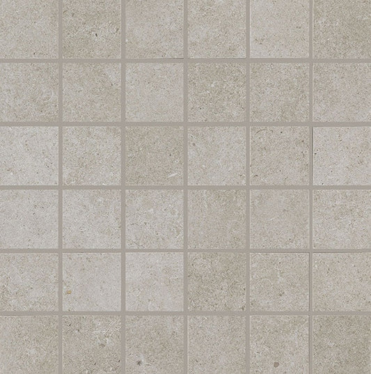 2x2 Haut Monde Straight Joint Grid Mosaic Stone-Look Matte Smooth Porcelain Tile Stone Gray