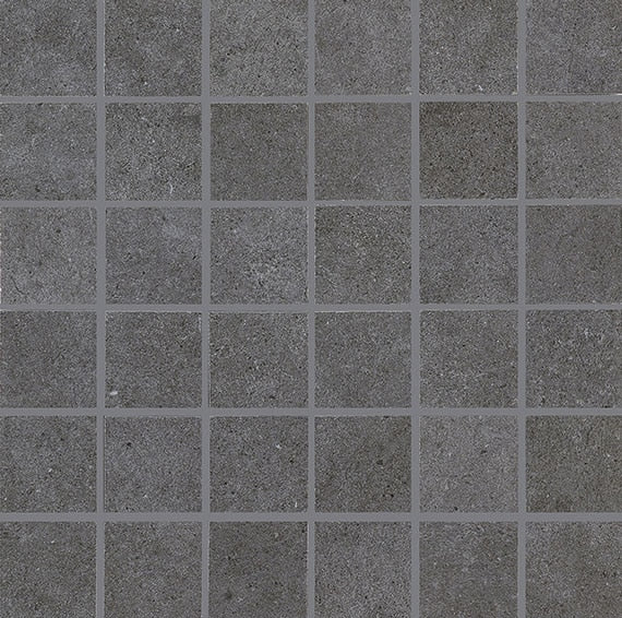 2x2 Haut Monde Straight Joint Grid Mosaic Stone-Look Matte Smooth Porcelain Tile Deep Black