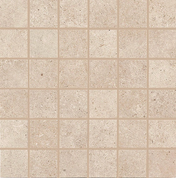 2x2 Haut Monde Straight Joint Grid Mosaic Stone-Look Matte Smooth Porcelain Tile Cream Beige