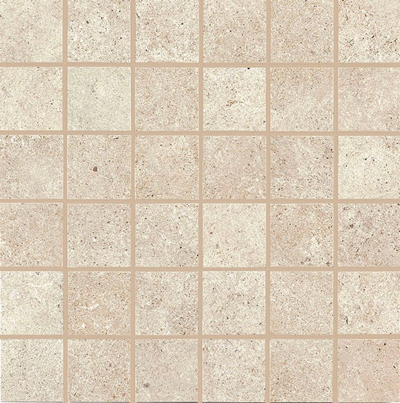 2x2 Haut Monde Straight Joint Grid Mosaic Stone-Look Matte Smooth Porcelain Tile Pure White