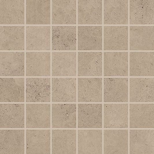 2x2 Modern Formation Straight Joint  Mosaic Stone-Look Matte Smooth Porcelain Tile Brown Gray