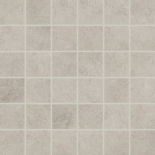 2x2 Modern Formation Straight Joint  Mosaic Stone-Look Matte Smooth Porcelain Tile Medium Gray