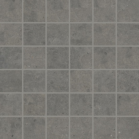2x2 Modern Formation Straight Joint  Mosaic Stone-Look Matte Smooth Porcelain Tile Darker Gray