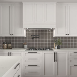 Dark Gray - 12x24 Color Wheel Mosaic Straight Joint Mosaic Solid-Color Glossy Smooth Ceramic Tile