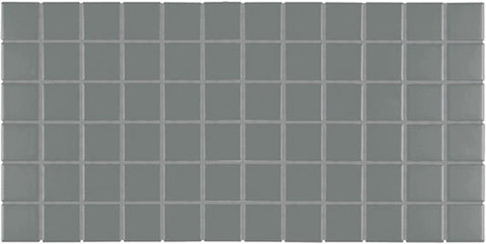 2x2 Color Wheel Mosaic Straight Joint  Mosaic Solid-Color Glossy Smooth Ceramic Tile Gray