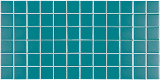 2x2 Color Wheel Mosaic Straight Joint  Mosaic Solid-Color Glossy Smooth Ceramic Tile Ocean Blue