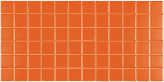 2x2 Color Wheel Mosaic Straight Joint  Mosaic Solid-Color Glossy Smooth Ceramic Tile Orange