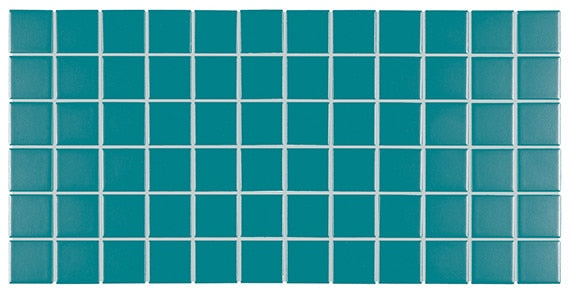 2x2 Color Story Mosaics  Mosaic Solid-Color Glossy Smooth Ceramic Tile Peacock Blue