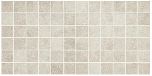 2x2 Historic Limestone  Mosaic Stone-Look Matte Textured Porcelain Tile Gray Beige