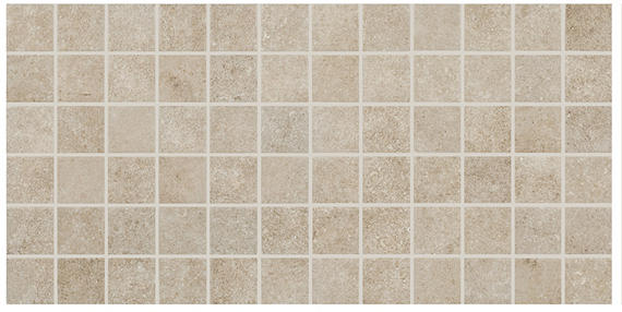 2x2 Historic Limestone  Mosaic Stone-Look Matte Textured Porcelain Tile Dark Brown