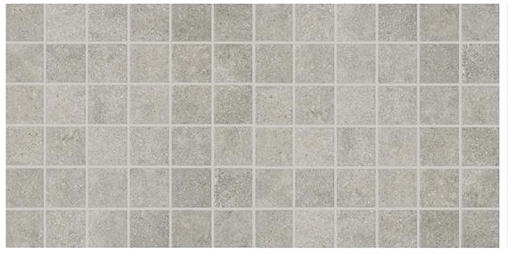 2x2 Historic Limestone  Mosaic Stone-Look Matte Textured Porcelain Tile Brown Gray