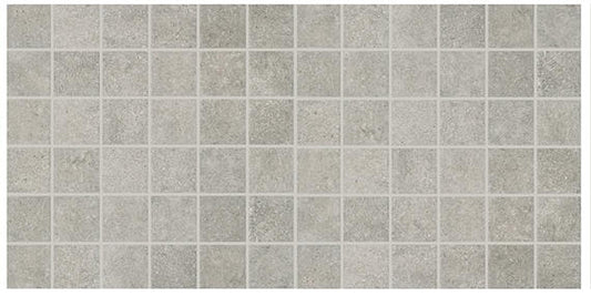 2x2 Historic Limestone  Mosaic Stone-Look Matte Textured Porcelain Tile Brown Gray