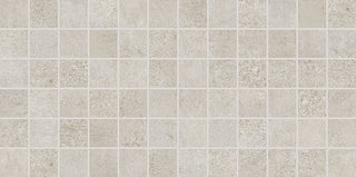 12x24 Reminiscent Grid Mosaic Concrete-Look Matte Smooth Porcelain Tile
