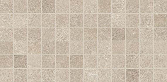 2x2 Reminiscent Grid  Mosaic Concrete-Look Matte Smooth Porcelain Tile Warm Beige