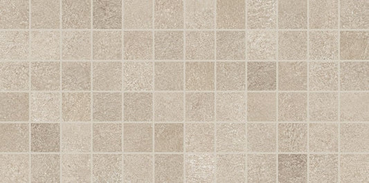 2x2 Reminiscent Grid  Mosaic Concrete-Look Matte Smooth Porcelain Tile Warm Beige
