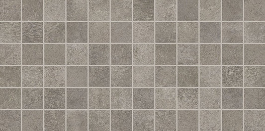 2x2 Reminiscent Grid  Mosaic Concrete-Look Matte Smooth Porcelain Tile Medium Gray