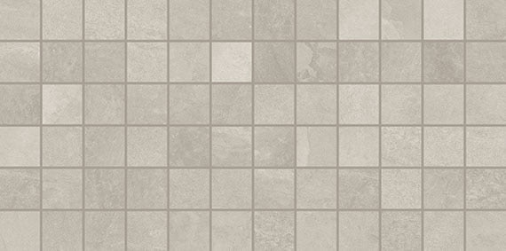2x2 Slate Attache  Mosaic Stone-Look Matte Smooth Porcelain Tile Light Gray