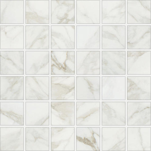 2x2 Marble Obsession  Mosaic Marble-Look Matte Smooth Porcelain Tile Soft Marble