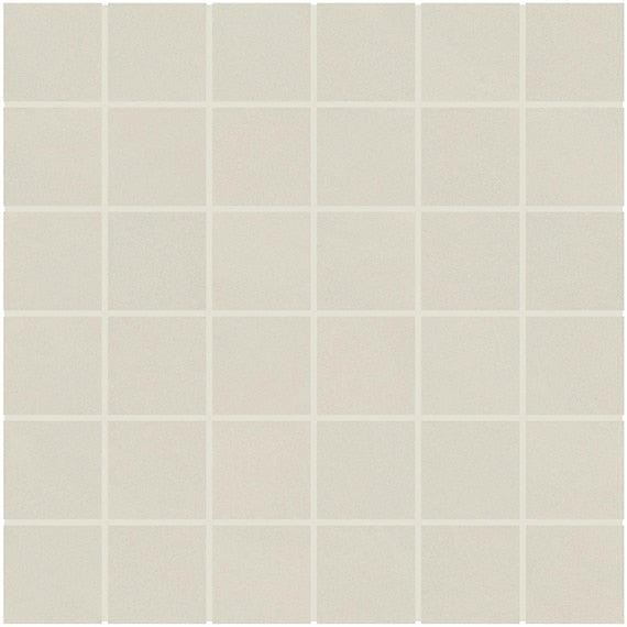 2x2 Modern Oasis Grid  Mosaic Stone-Look Matte Smooth Porcelain Tile Off White