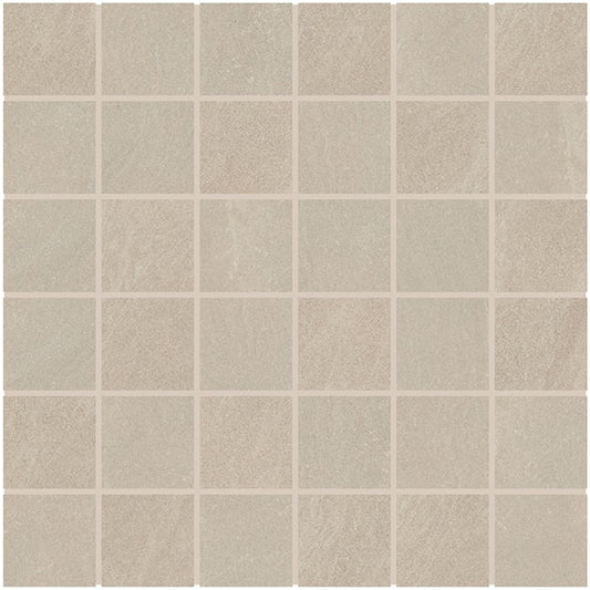 2x2 Modern Oasis Grid  Mosaic Stone-Look Matte Smooth Porcelain Tile Beige