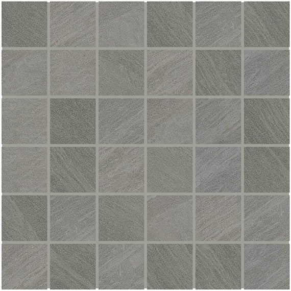 2x2 Modern Oasis Grid  Mosaic Stone-Look Matte Smooth Porcelain Tile Dark Gray