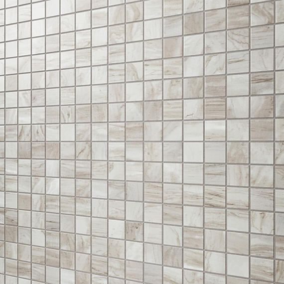 2x2 Platinum Straight Joint  Mosaic Marble-Look Matte Smooth Porcelain Tile Soft Cream Gray