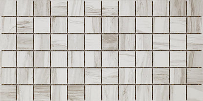 2x2 Platinum Straight Joint  Mosaic Marble-Look Matte Smooth Porcelain Tile Soft Cream Gray