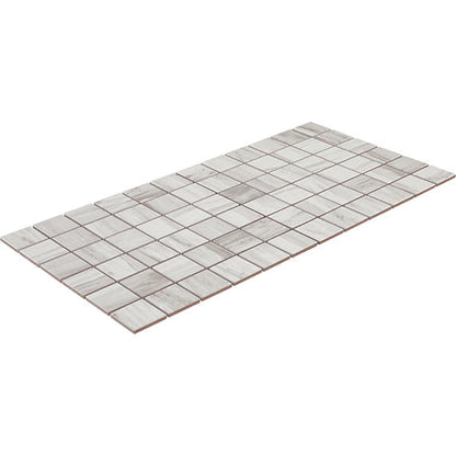 2x2 Platinum Straight Joint  Mosaic Marble-Look Matte Smooth Porcelain Tile Soft Cream Gray
