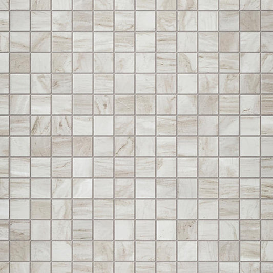 2x2 Platinum Straight Joint  Mosaic Marble-Look Matte Smooth Porcelain Tile Soft Cream Gray