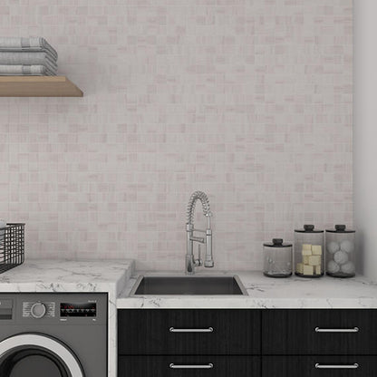 2x2 Platinum Straight Joint  Mosaic Marble-Look Matte Smooth Porcelain Tile Soft Cream Gray