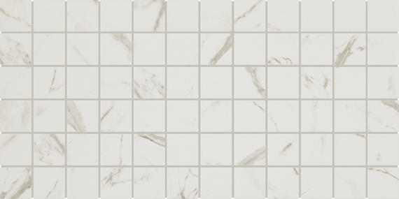 2x2 Platinum Straight Joint  Mosaic Marble-Look Matte Smooth Porcelain Tile White Gray Mix