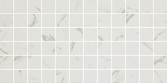 2x2 Platinum Straight Joint  Mosaic Marble-Look Matte Smooth Porcelain Tile White Gray Mix