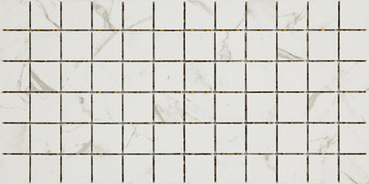 2x2 Platinum Straight Joint  Mosaic Marble-Look Matte Smooth Porcelain Tile White Gray Mix