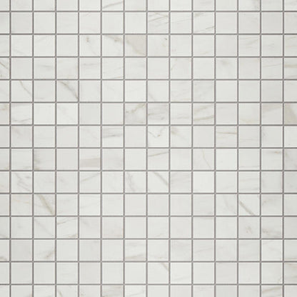 2x2 Platinum Straight Joint  Mosaic Marble-Look Matte Smooth Porcelain Tile White Gray Mix