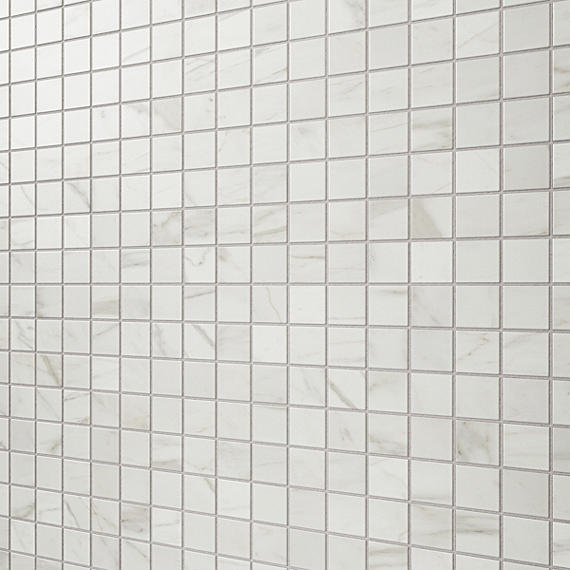 2x2 Platinum Straight Joint  Mosaic Marble-Look Matte Smooth Porcelain Tile White Gray Mix