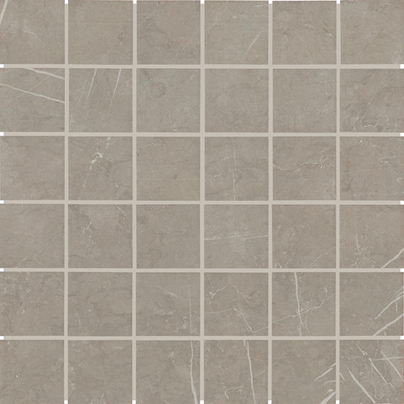 2x2 Platinum Straight Joint  Mosaic Marble-Look Matte Smooth Porcelain Tile Warm Gray
