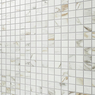 White Gold - 12x24 Platinum Straight Joint Mosaic Marble-Look Matte Smooth Porcelain Tile