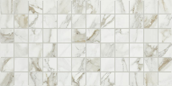 2x2 Platinum Straight Joint  Mosaic Marble-Look Matte Smooth Porcelain Tile White Gold