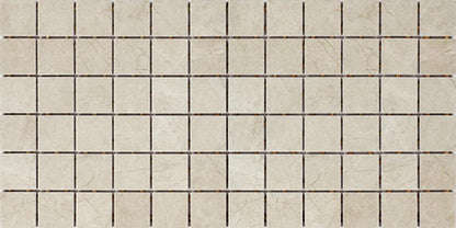 2x2 Platinum Straight Joint  Mosaic Marble-Look Matte Smooth Porcelain Tile Almond
