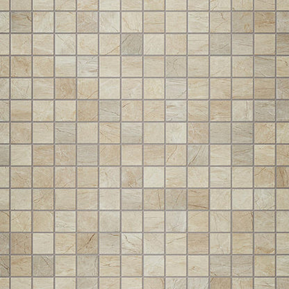 2x2 Platinum Straight Joint  Mosaic Marble-Look Matte Smooth Porcelain Tile Almond