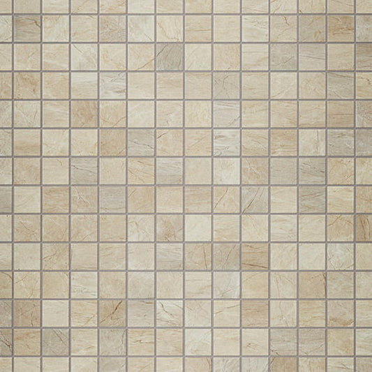 2x2 Platinum Straight Joint  Mosaic Marble-Look Matte Smooth Porcelain Tile Almond